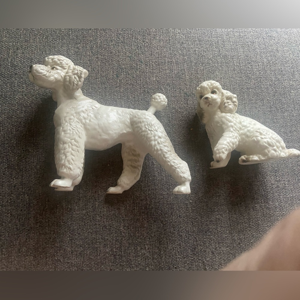 Set of 2/VTG White POODLE Dog Made in
JAPAN  T5